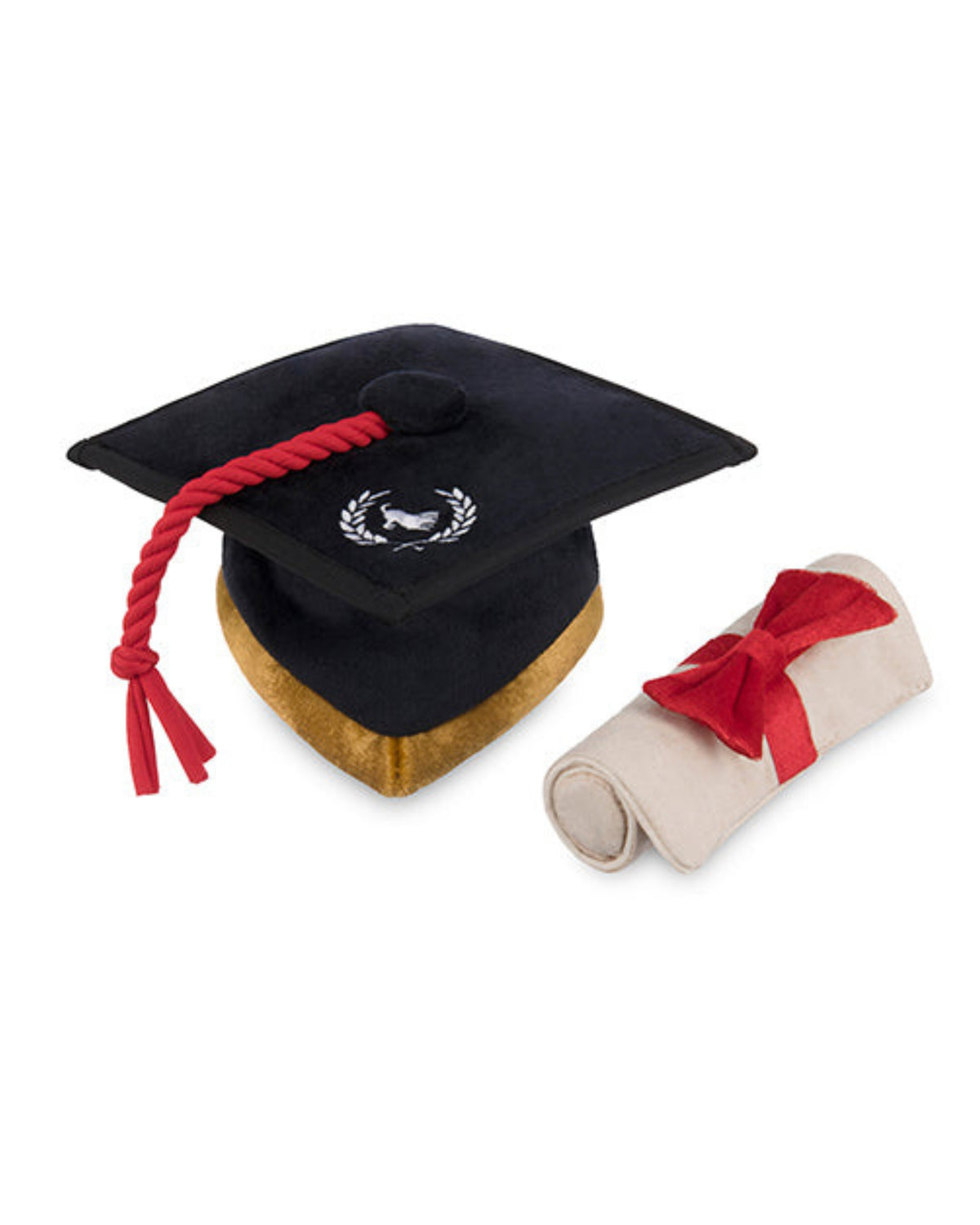 Mezuniyet Kepi ve Diploma Figürlü 2'li Sesli Peluş Köpek Oyuncağı P.L.A.Y. Back to School K9 Scholar