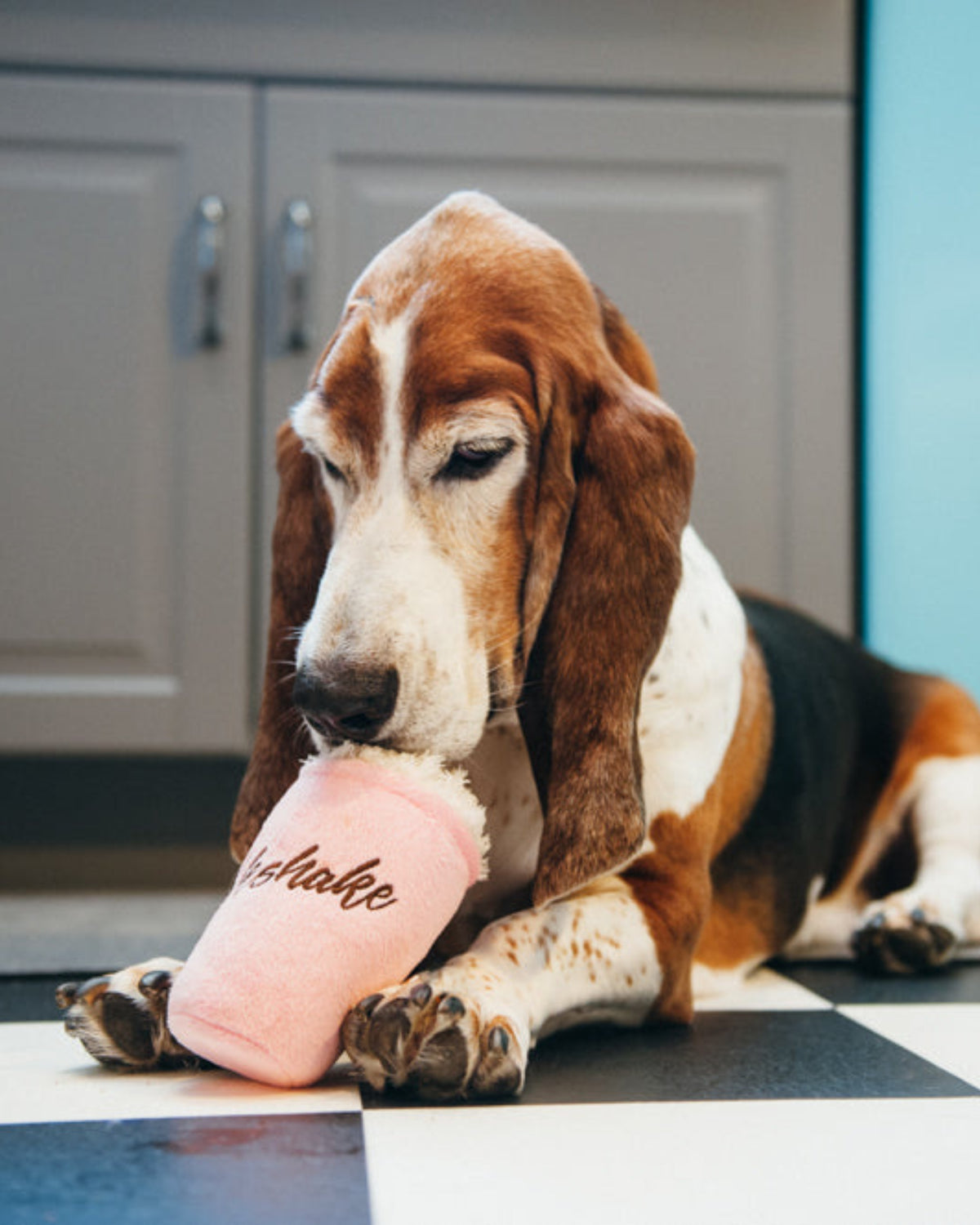 Milkshake Bardağı Figürlü Sesli Pembe Peluş Köpek Oyuncağı P.L.A.Y. American Classic Mutts Milkshake