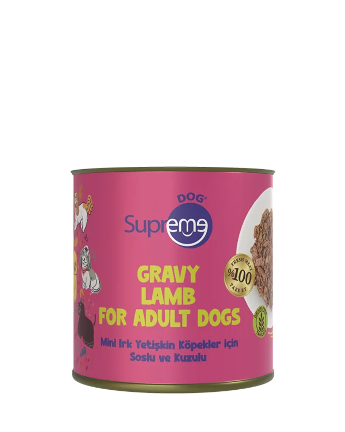 Mini Irk Köpekler İçin Soslu Kuzulu Konserve Mama Supreme Dog, 200g