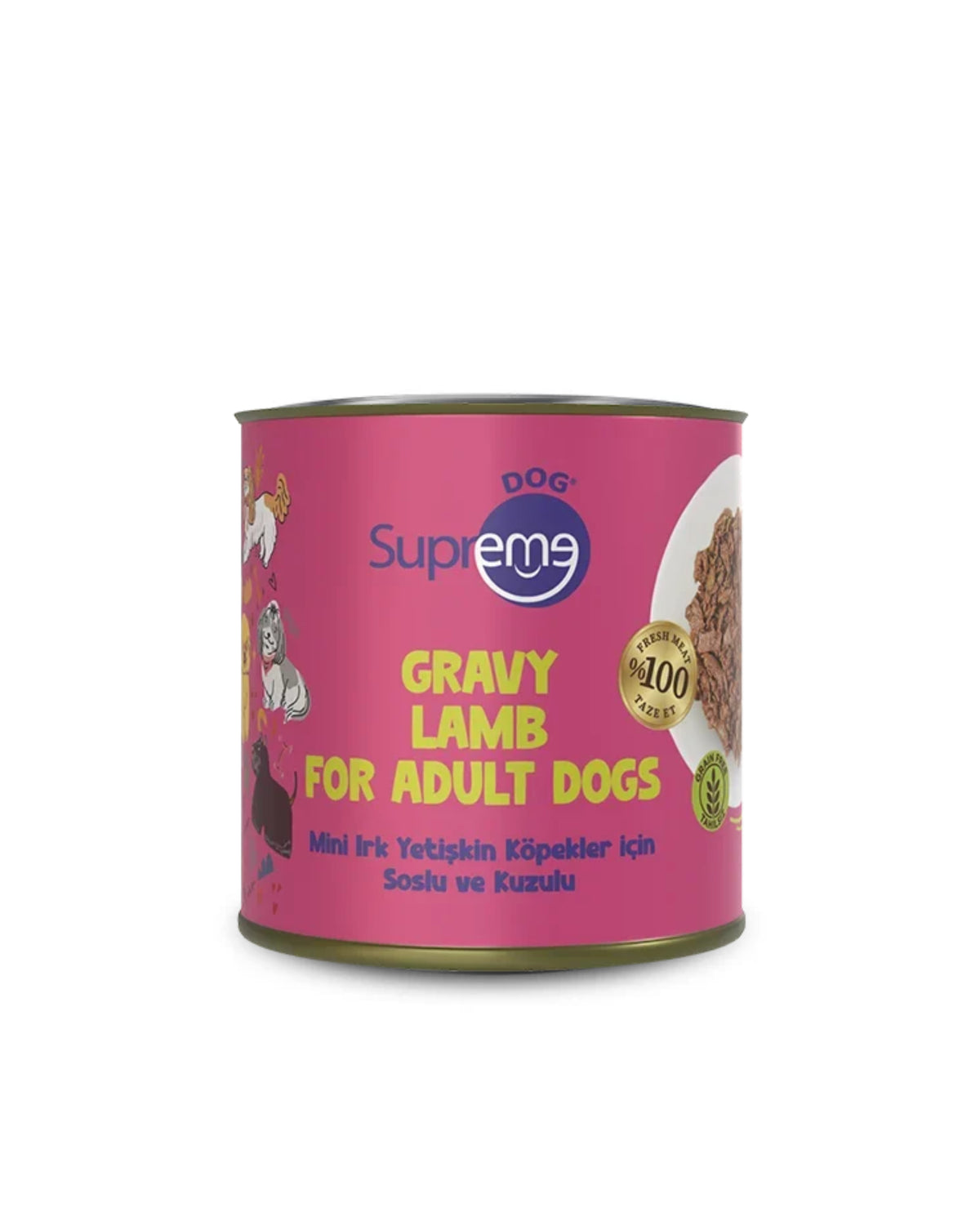 Mini Irk Köpekler İçin Soslu Kuzulu Konserve Mama Supreme Dog, 200g