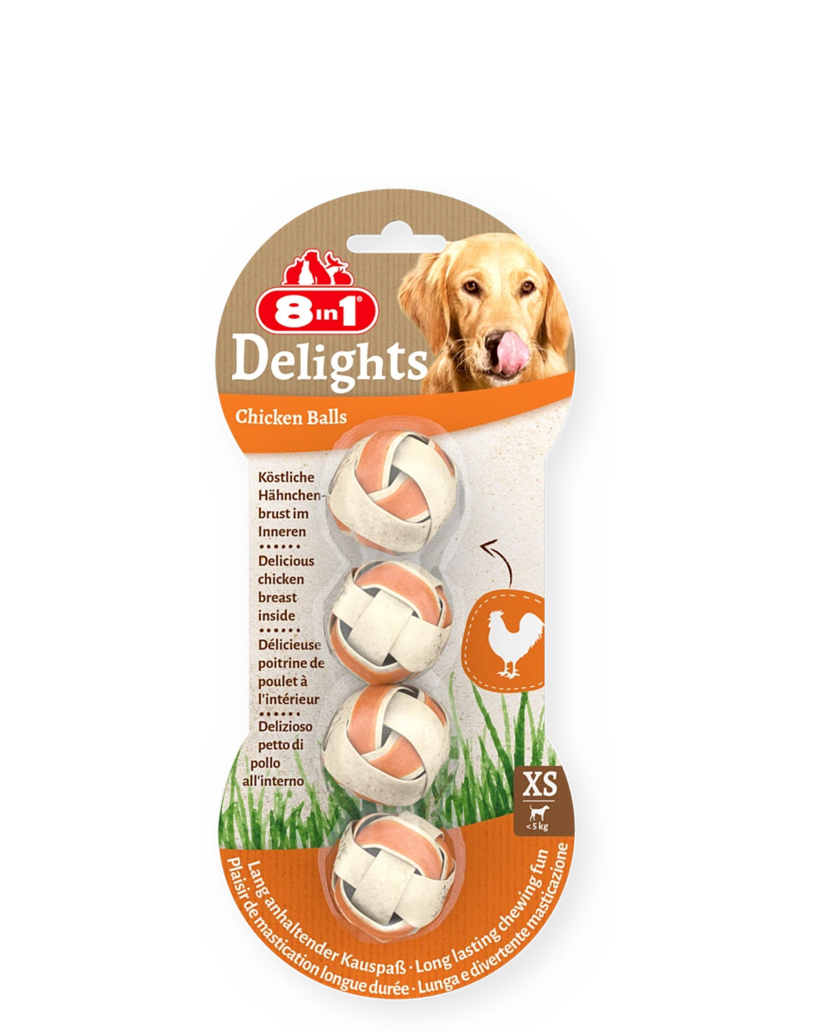 Mini Irk Köpekler İçin Tavuklu Top Çiğneme Ödülü 8in1 Delights Chicken Balls XS