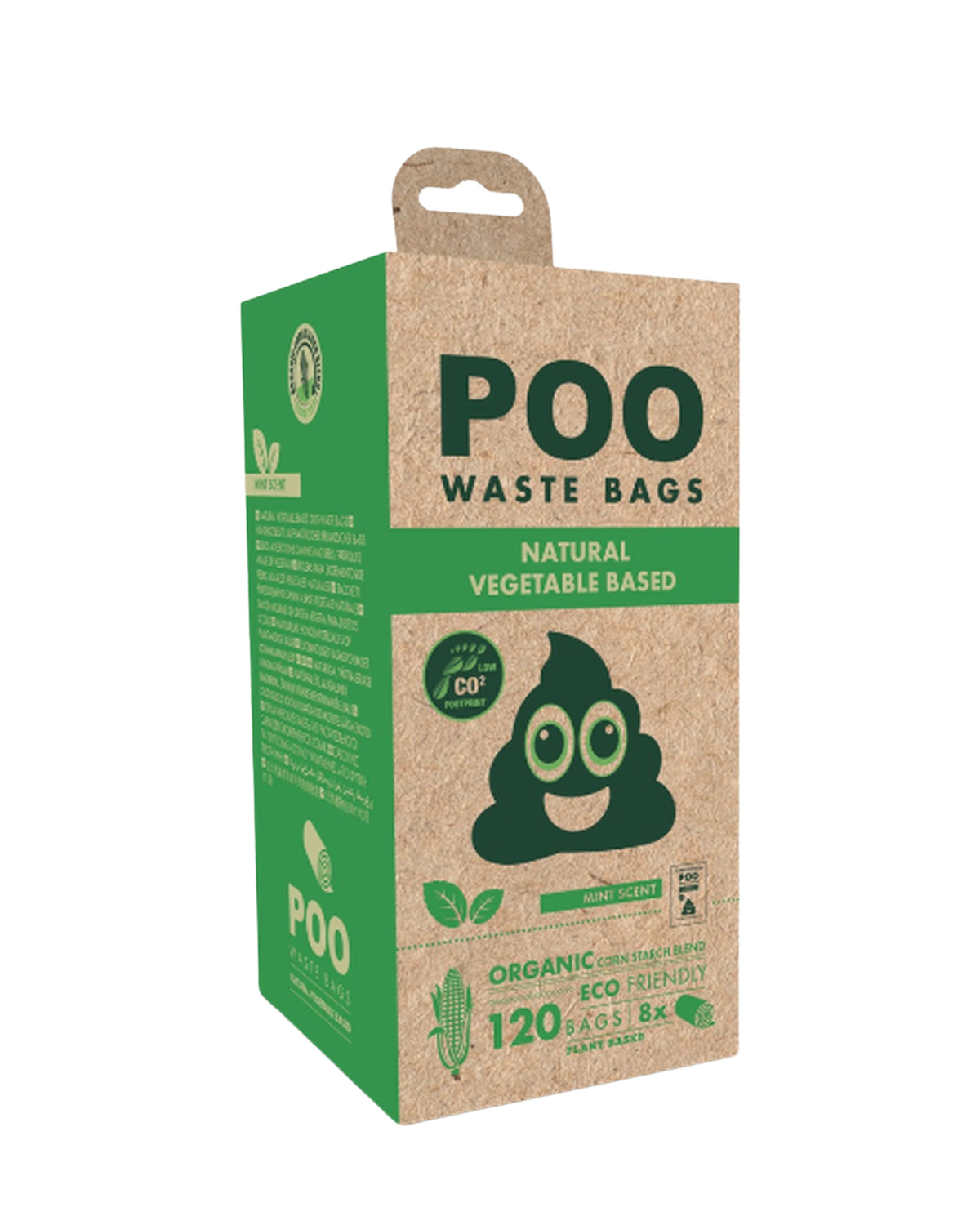 Nane Kokulu Bitkisel Bazlı Köpek Kaka Poşeti 8 Rulo 120li M-Pets POO Vegetable Based Mint Scented