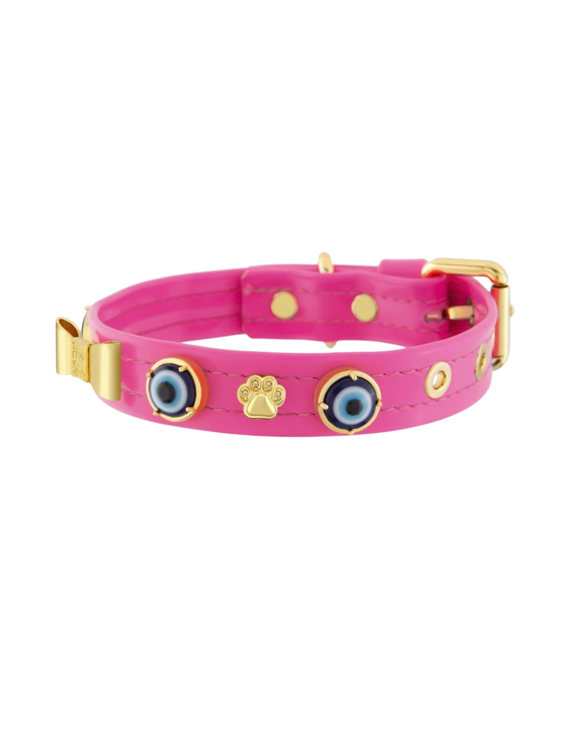 Nazar Boncuklu Neon Pembe Köpek Boyun Tasması Paw Paris Nazarlique Collar