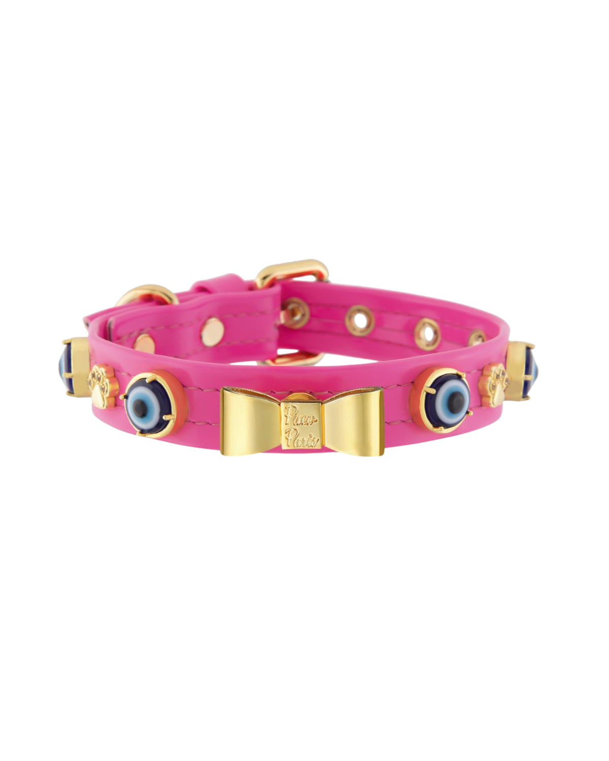 Nazar Boncuklu Neon Pembe Köpek Boyun Tasması Paw Paris Nazarlique Collar