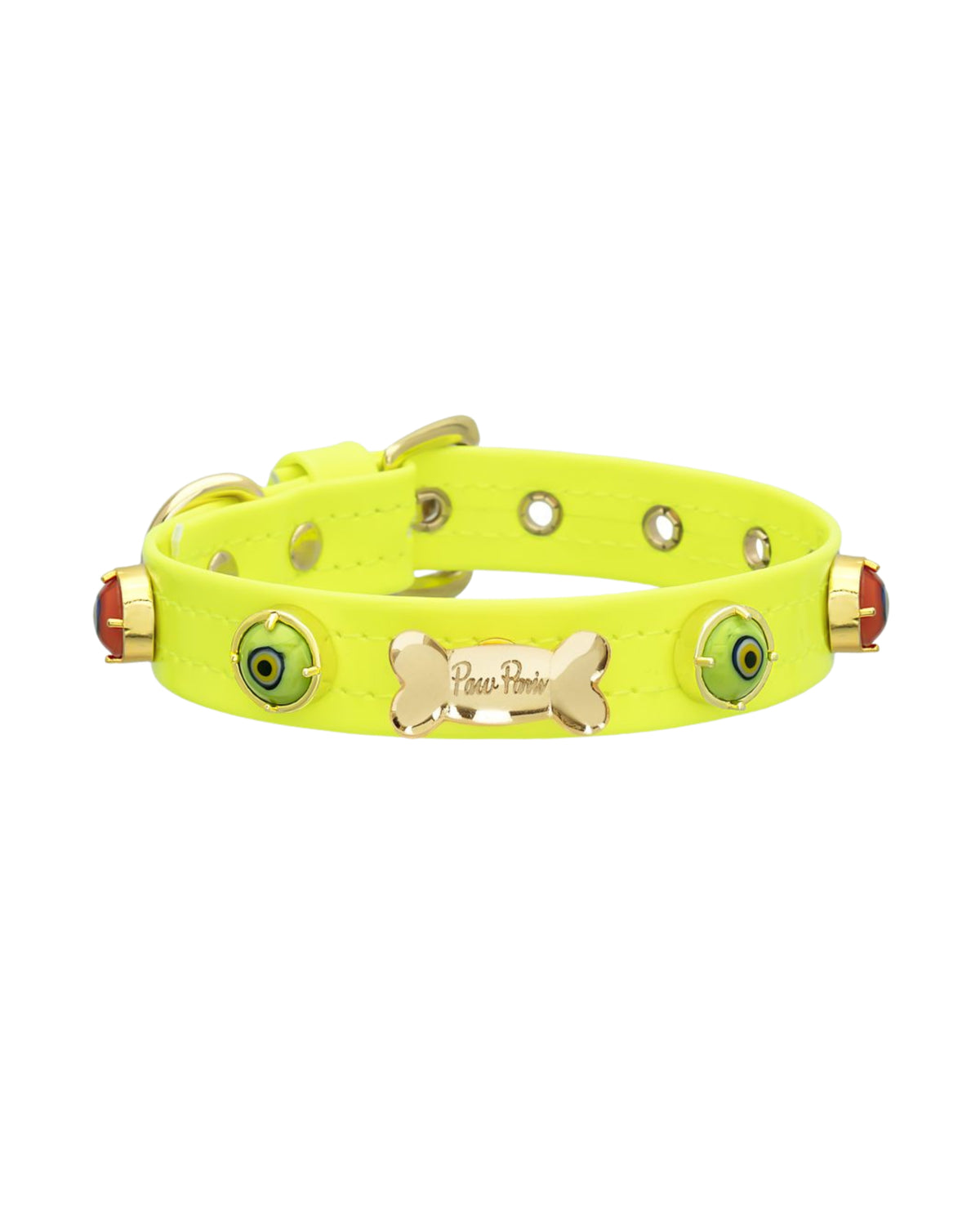 Nazar Boncuklu Neon Sarı Köpek Boyun Tasması Paw Paris Nazarlique Collar