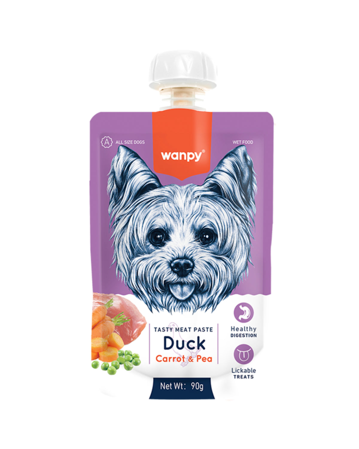 Ördek Etli Havuçlu & Bezelyeli Köpek Ezmesi Wanpy Tasty Meat Paste