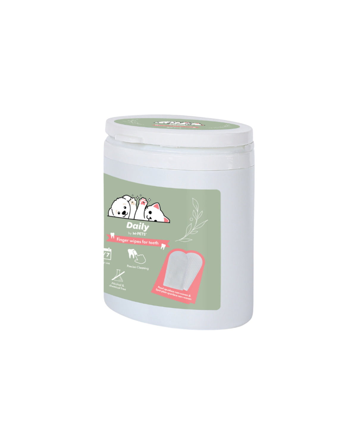 Parmağa Takılan Çift Taraflı Diş Temizleme Mendili 50'li Kedi ve Köpek M-Pets Daily Finger Wipes