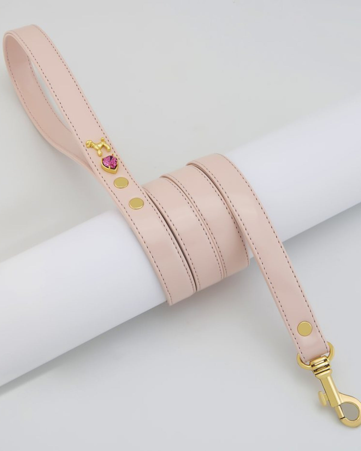 Pudra Pembe Vegan Deri Köpek Gezdirme Kayışı Paw Paris Poodle Pink Baby Leash