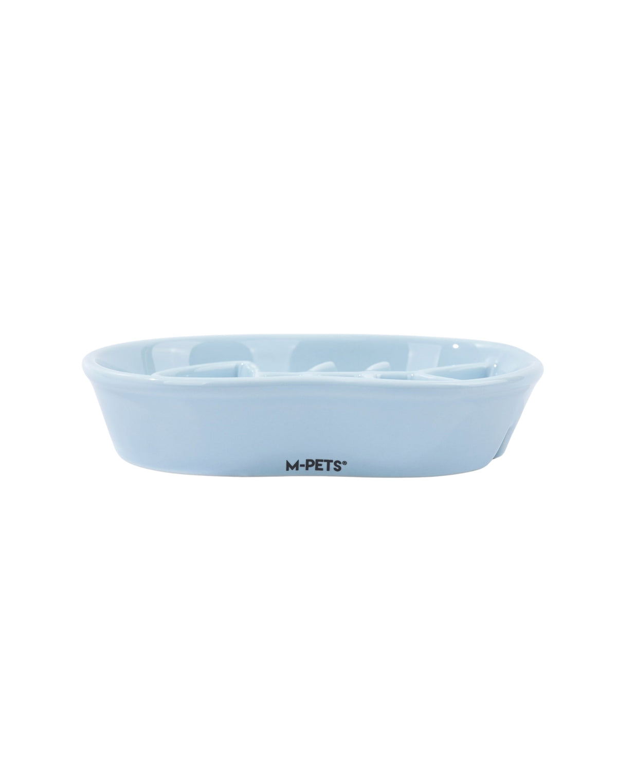Seramik Yavaş Yeme Kabı Balık Desenli 240 ml Açık Mavi Kedi ve Köpek M-Pets Sérène Fish Sky Lagoon