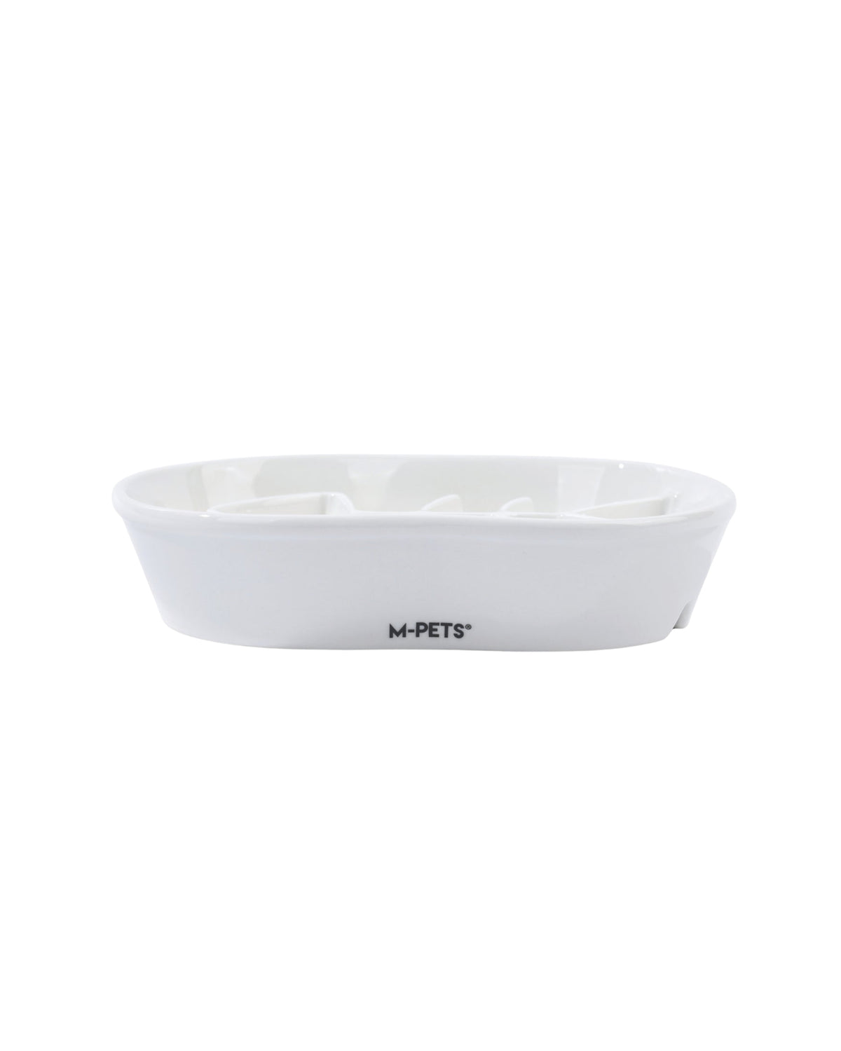 Seramik Yavaş Yeme Kabı Balık Desenli 240 ml Beyaz Kedi ve Köpek M-Pets Sérène Fish Pearl Mist