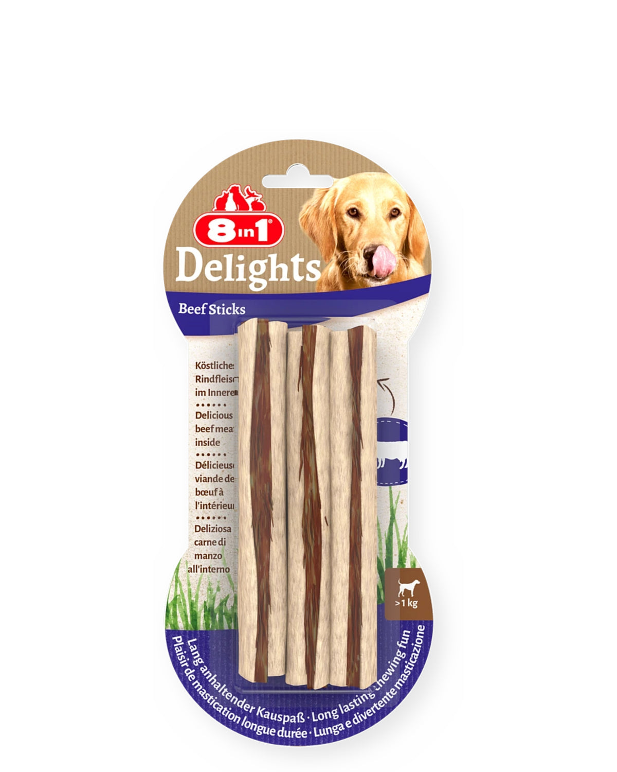 Sığır Etli Çiğneme Çubukları 8in1 Delights Beef Sticks 3 Adet