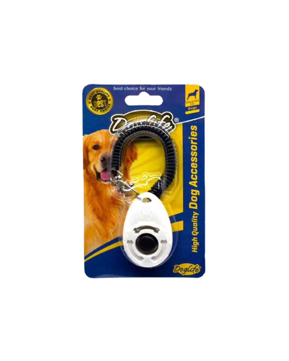Spiral Bileklikli Köpek Eğitim Klikeri Doglife Training Clicker Beyaz