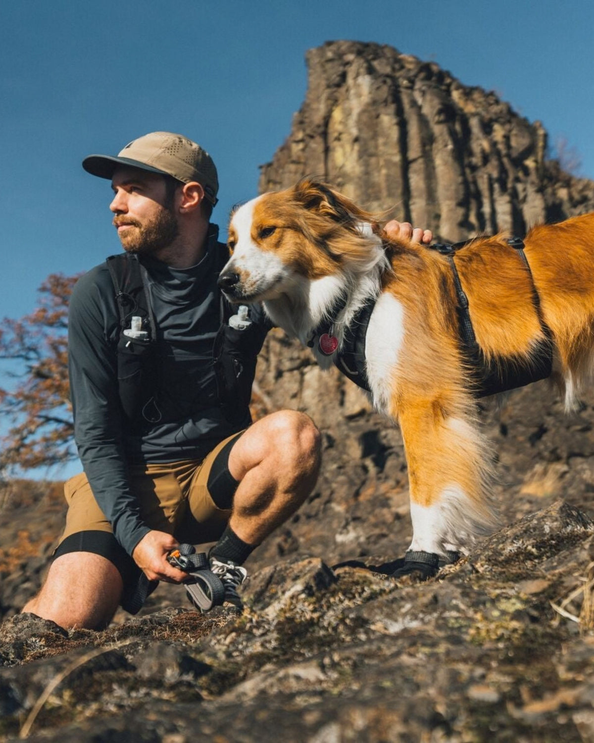 Su Geçirmez Köpek Göğüs Tasması Ruffwear Ridgeline Siyah