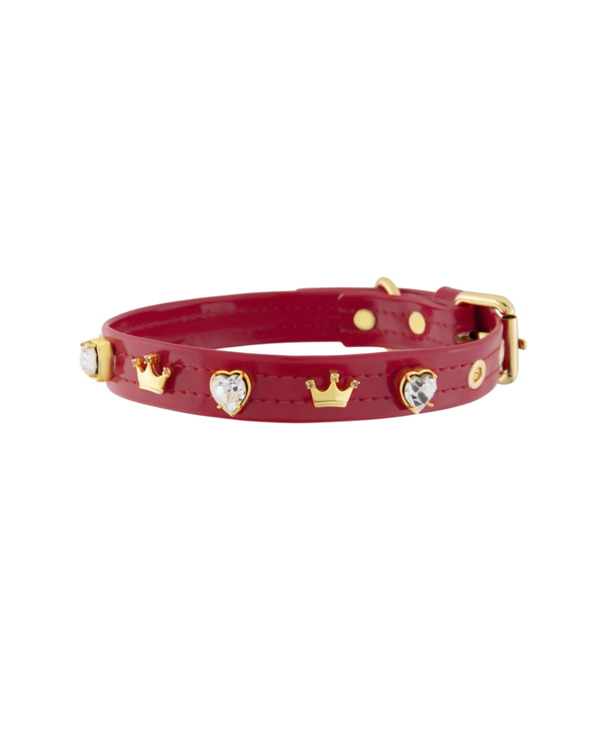Taç ve Kristal Süslemeli Kırmızı Köpek Boyun Tasması Paw Paris Red Crown Bonnie Collar