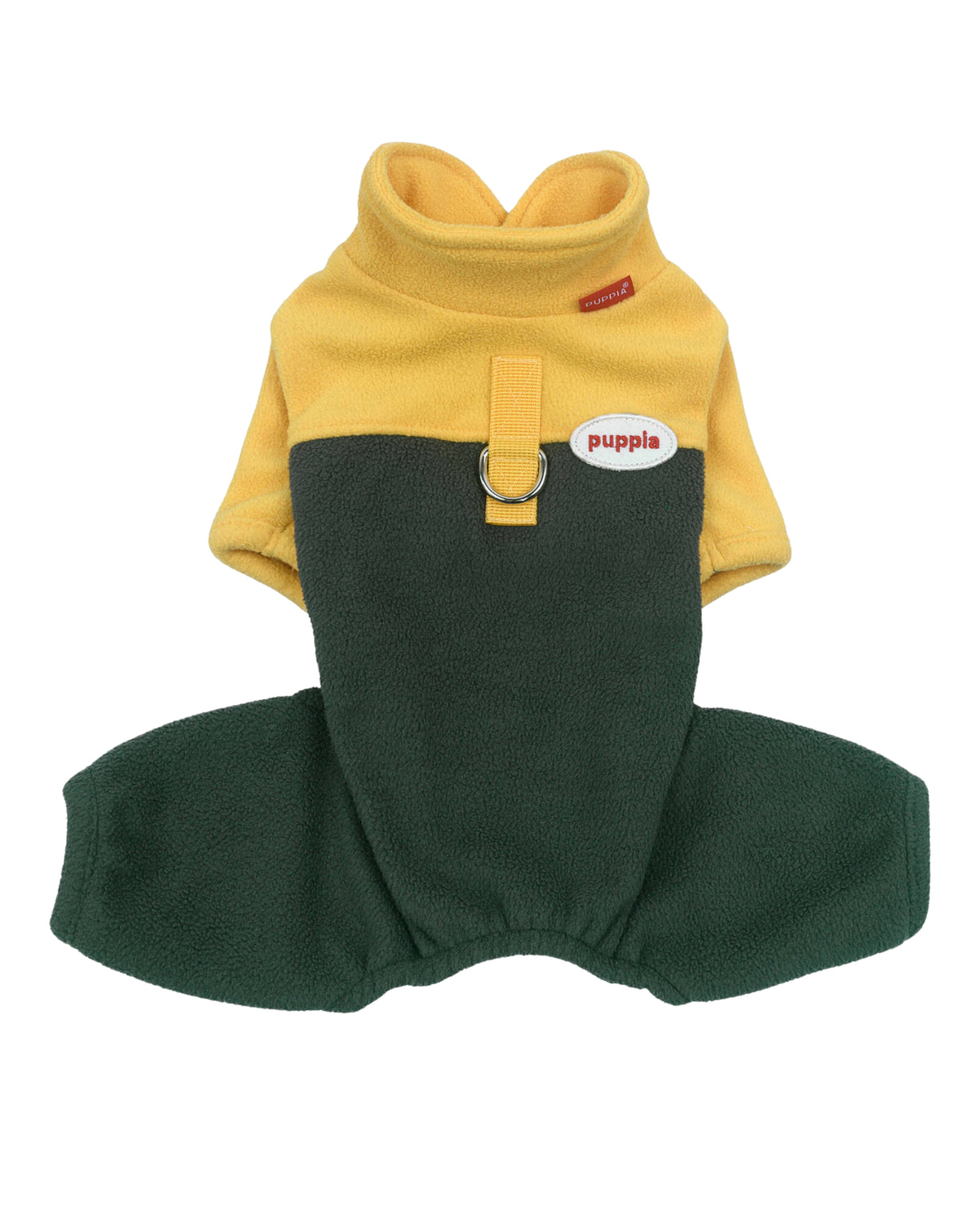 Tasma Halkalı Sarı Polar Köpek Tulumu Puppia Alpine Fleece Suit