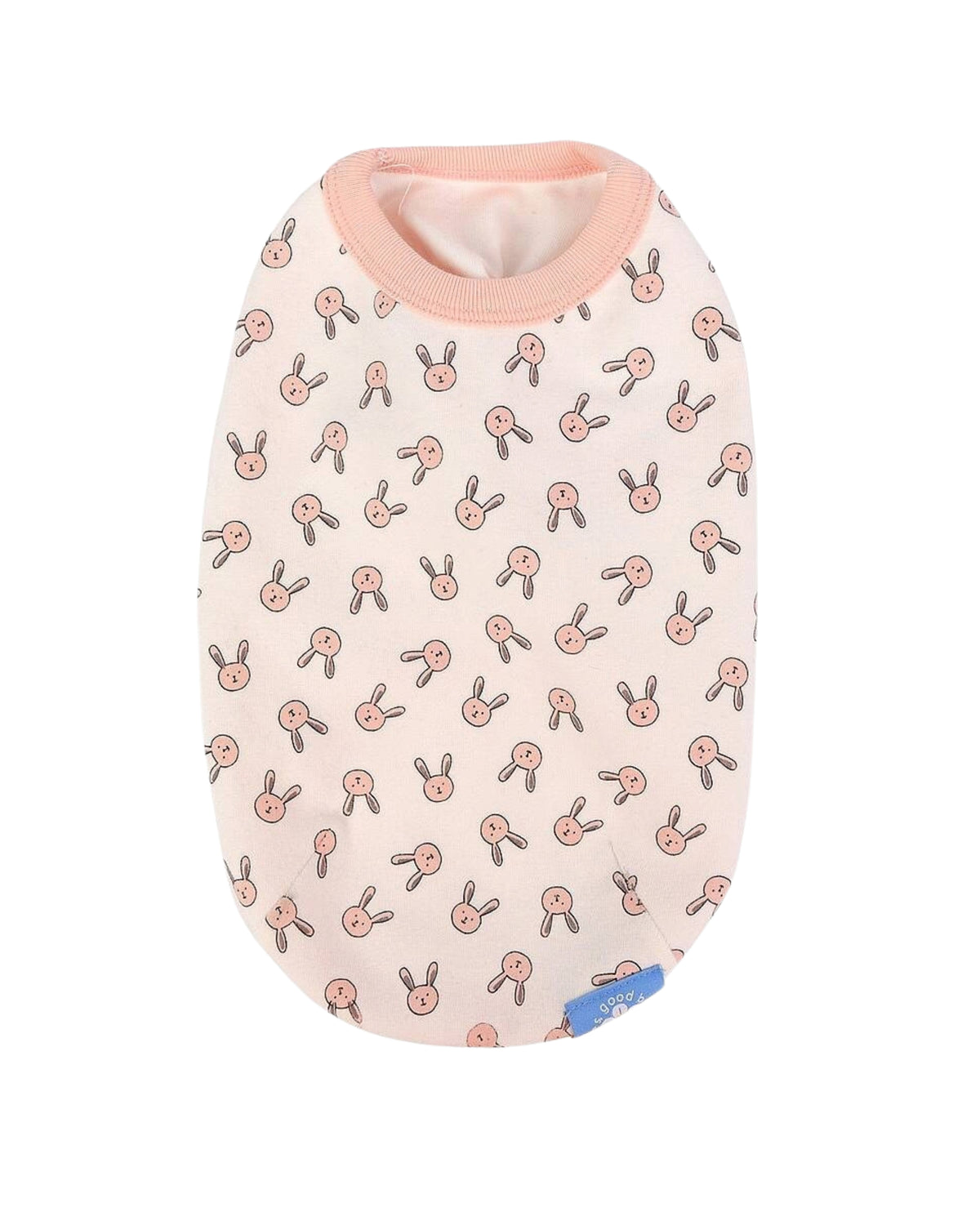 Tavşan Desenli Pamuklu Kolsuz Pembe Köpek Tişörtü Olchi Rabbit Pattern T Shirt