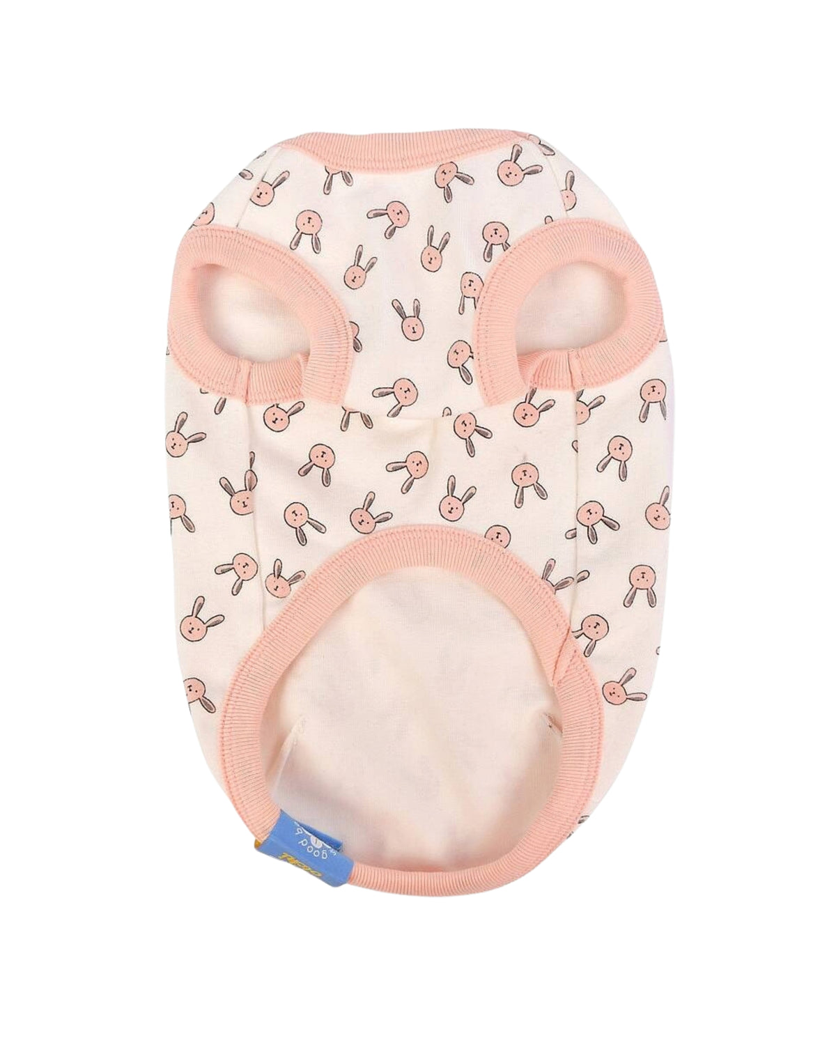 Tavşan Desenli Pamuklu Kolsuz Pembe Köpek Tişörtü Olchi Rabbit Pattern T Shirt