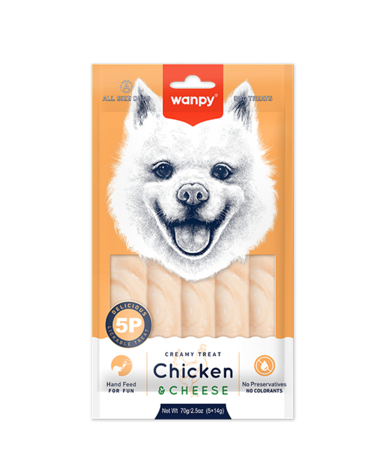 Tavuklu & Peynirli Sıvı Köpek Ödülü Wanpy Creamy Treat, 70gr