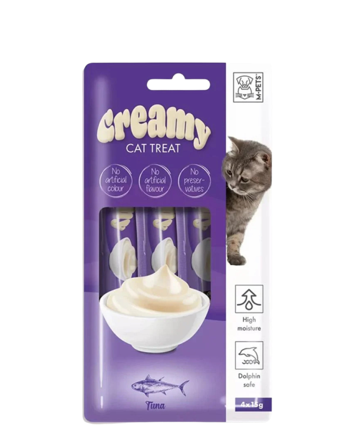 Ton Balıklı Sıvı Kedi Ödülü 4x15 g M-Pets Creamy Cat Treats Tuna