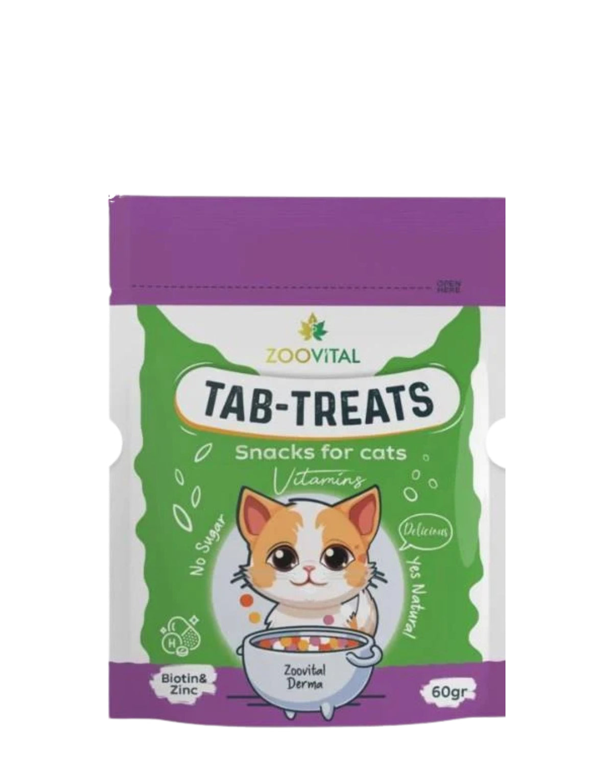 Tüy ve Deri Sağlığı Destekleyici Tablet Ödül ZooVital Tab-Treats Biotin & Zinc, 60 gr