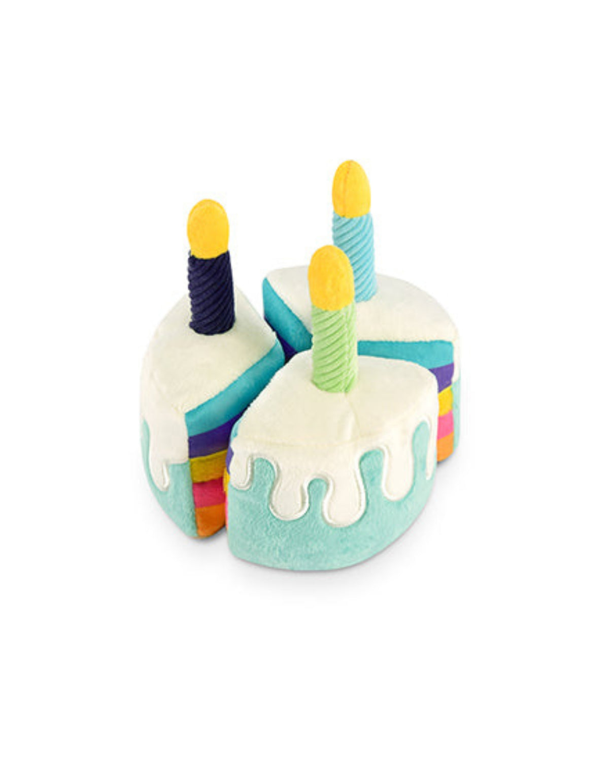 Üç Dilime Ayrılan Mumlu Doğum Günü Pastası Figürlü Hışırtılı Sesli Peluş Köpek Oyuncağı P.L.A.Y. Party Time Bone-appetite Cake