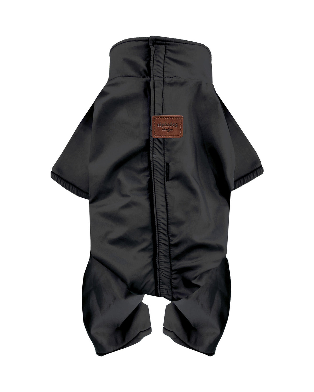 Astarlı Siyah Su Geçirmez Köpek Yağmurluk Tulum Alphadog Coverall Black
