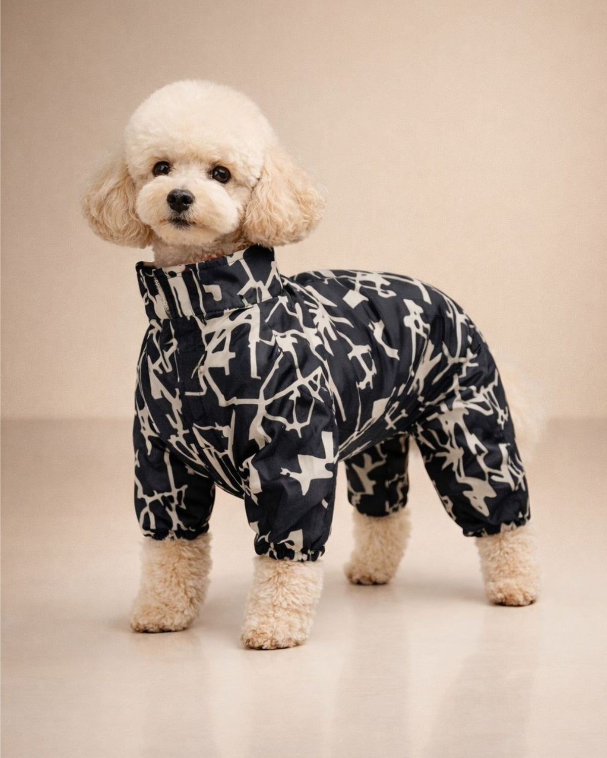 Polar Astarlı Lacivert Desenli Köpek Yağmurluk Tulum Alphadog Coverall Ligne