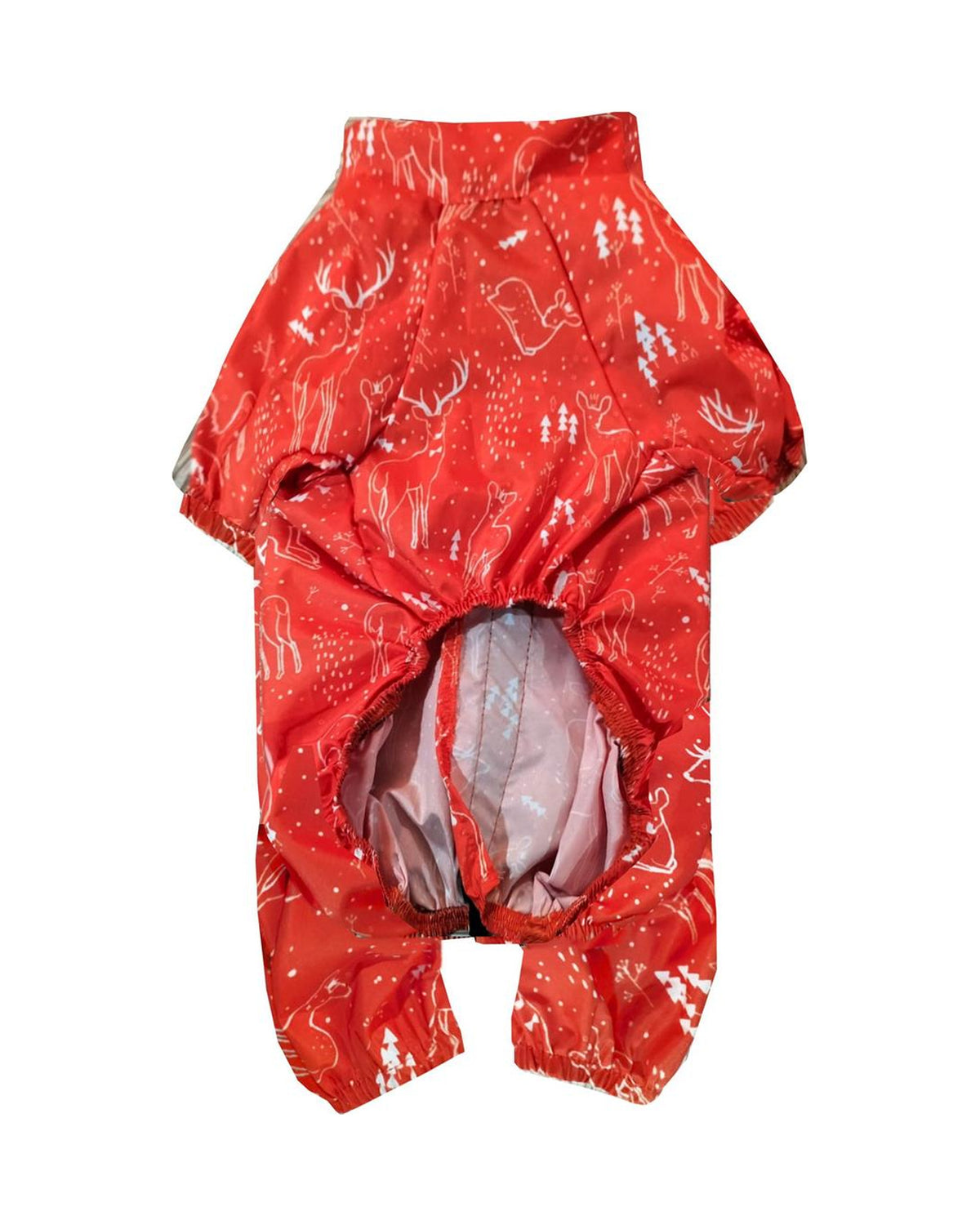 Tek Kat Hafif Desenli Kırmızı Köpek Yağmurluk Tulum Alphadog North Coverall Light