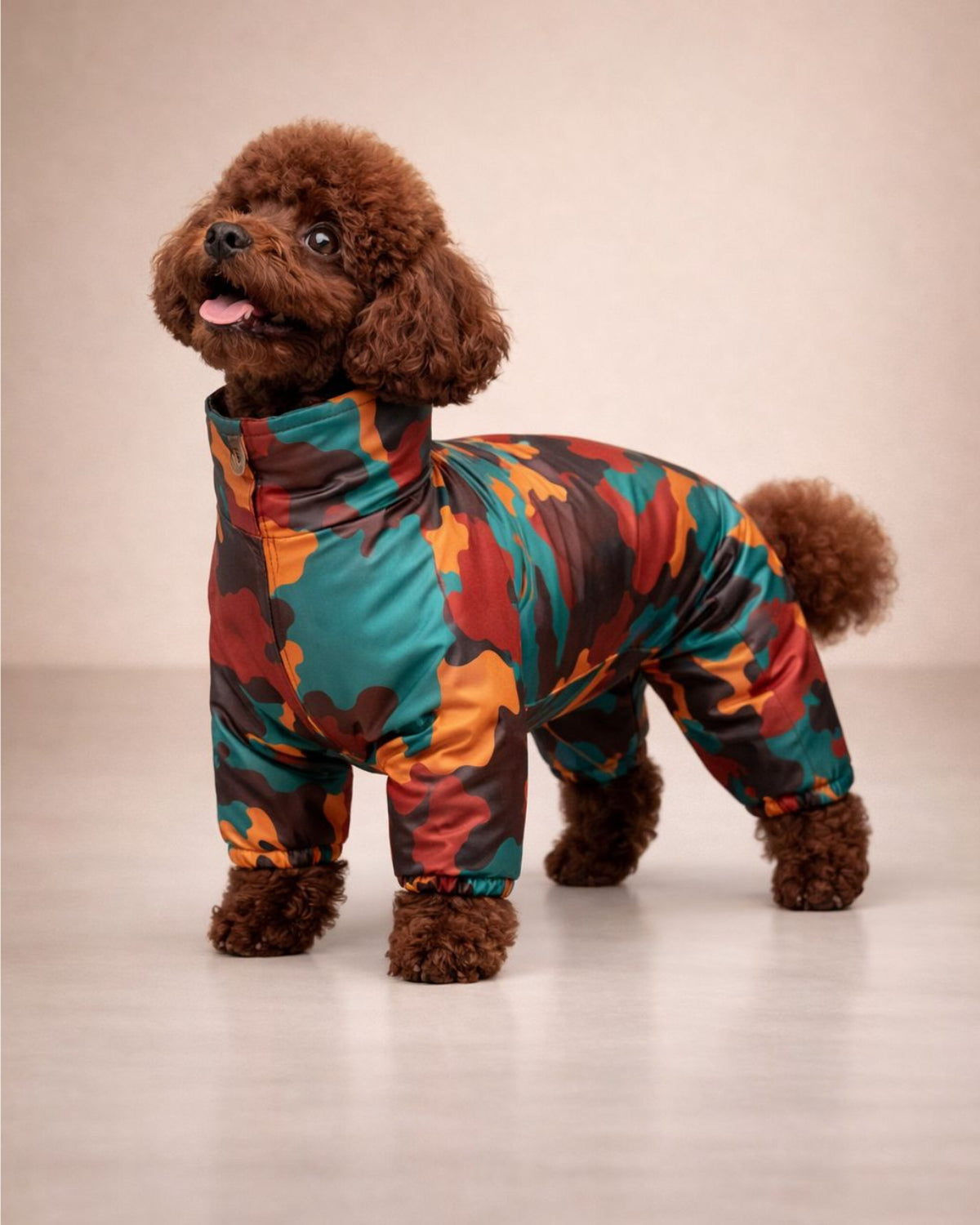 Polar Astarlı Kamuflaj Desenli Köpek Yağmurluk Tulum Alphadog Coverall Parade
