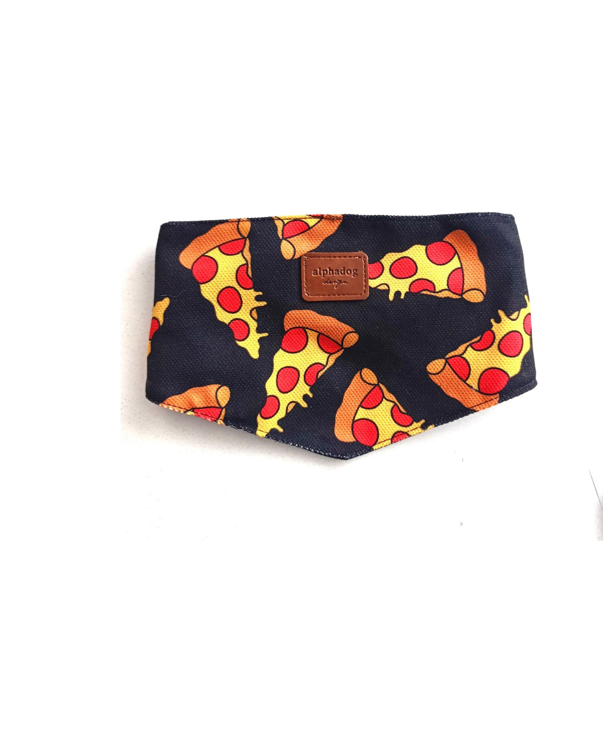 Pizza Desenli Lacivert Köpek Bandanası Alphadog Pizza Bandana