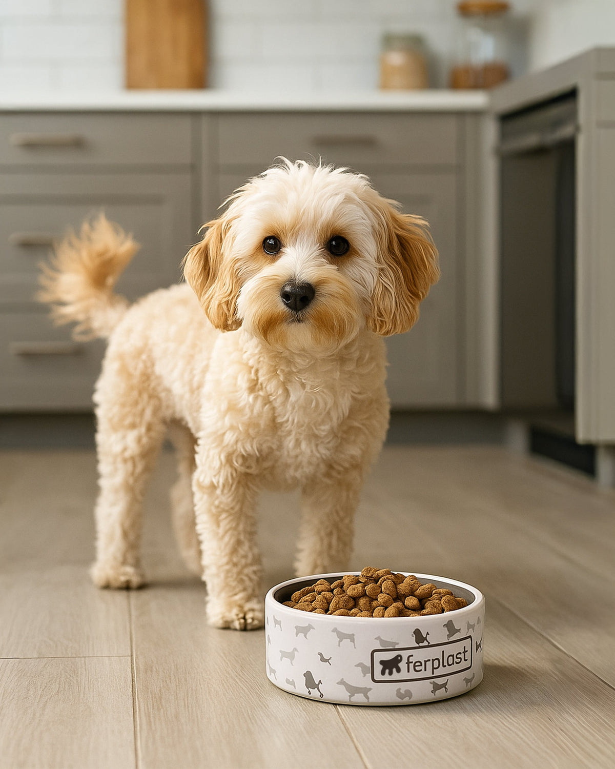 Desenli Seramik Kedi ve Köpek Mama Kabı Ferplast Juno Small