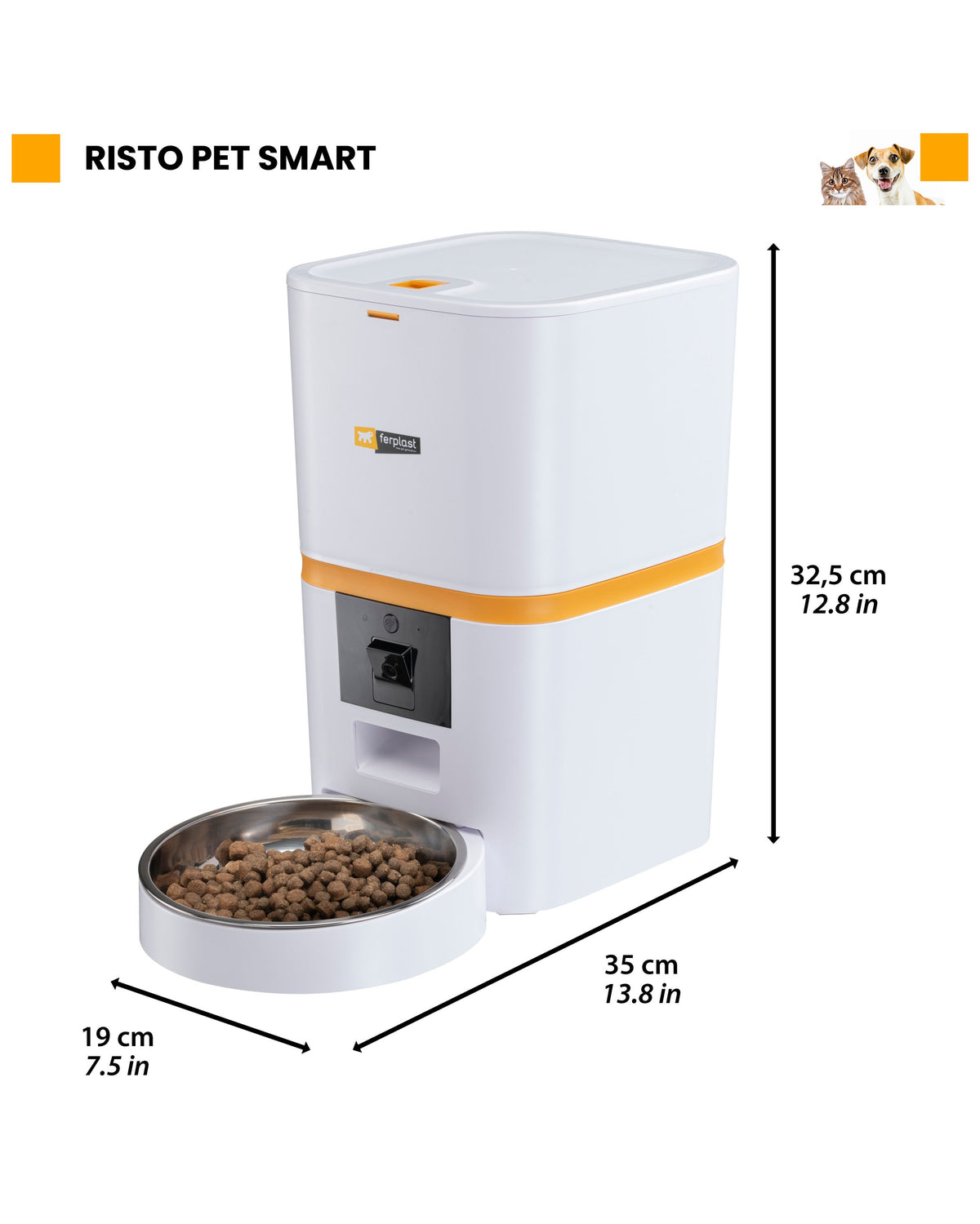 Kameralı Akıllı Kedi ve Köpek Otomatik Mama Kabı Ferplast Risto Pet Smart