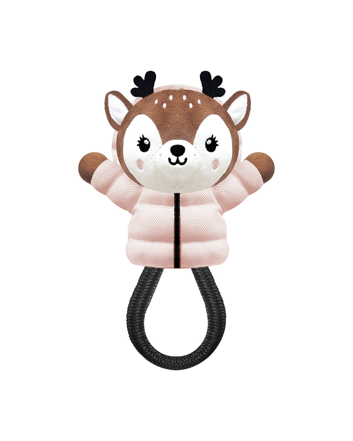 İp Saplı Sesli Peluş Geyik Köpek Oyuncağı Milk&Pepper Doe Dog Toy