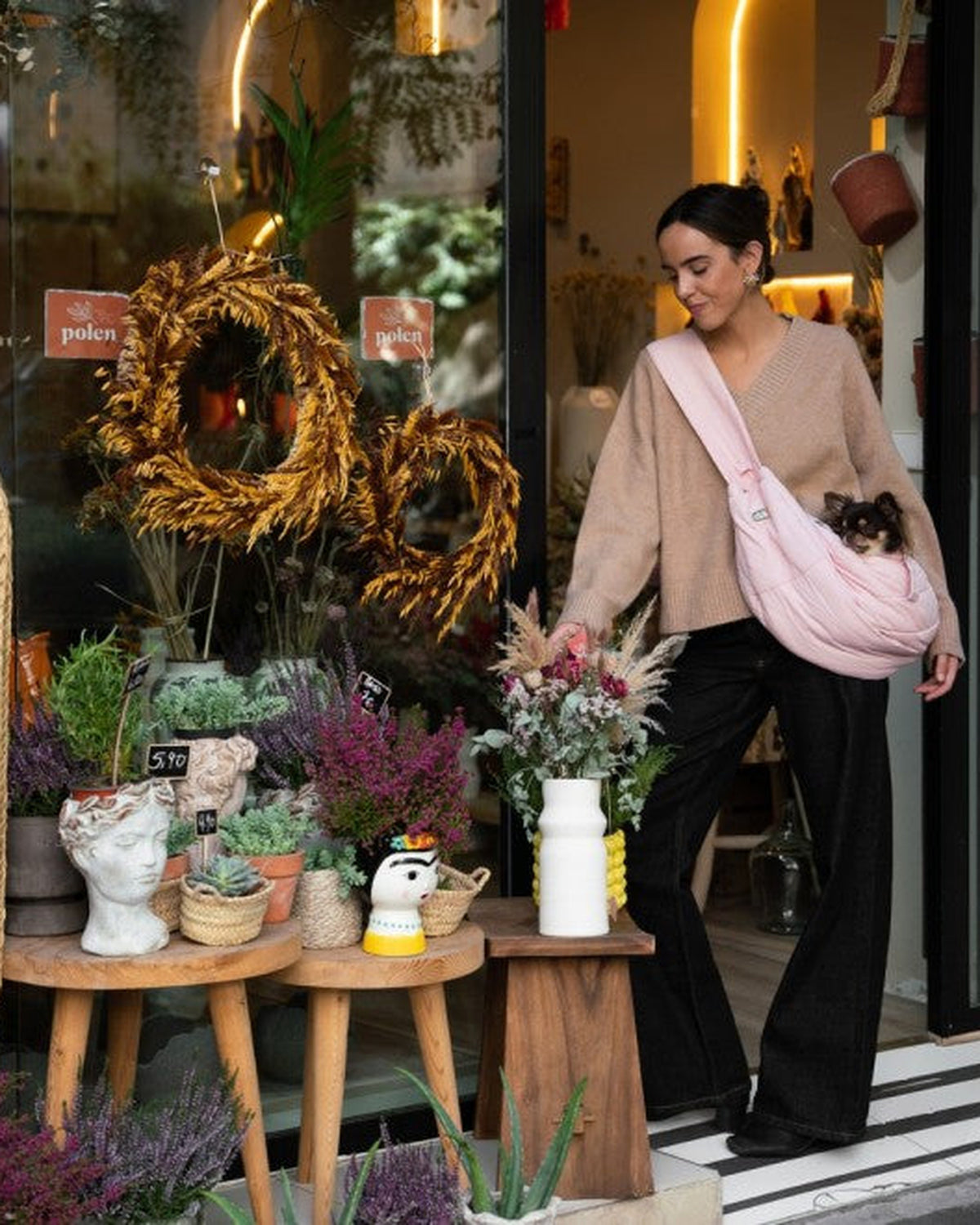 Yumuşak Astarlı Köpek Taşıma Çantası Milk&Pepper Sling Bag