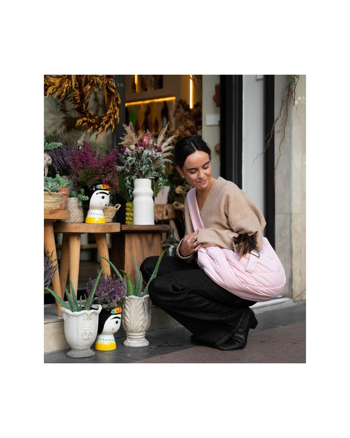 Yumuşak Astarlı Köpek Taşıma Çantası Milk&Pepper Sling Bag