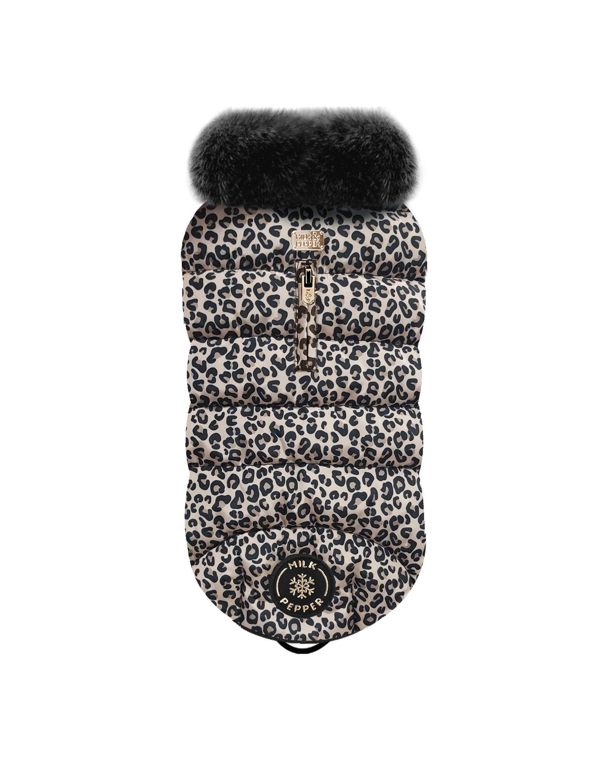 Peluş Astarlı Şişme Köpek Montu Milk&Pepper Tissia Down Jacket Leopar
