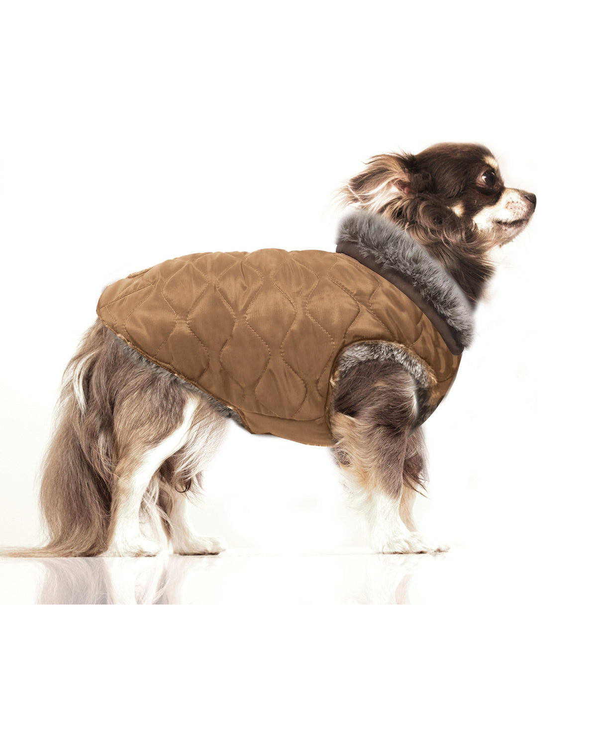 Çift Taraflı Şişme Köpek Montu Milk&Pepper Gaspard Reversible Down Jacket Kahverengi