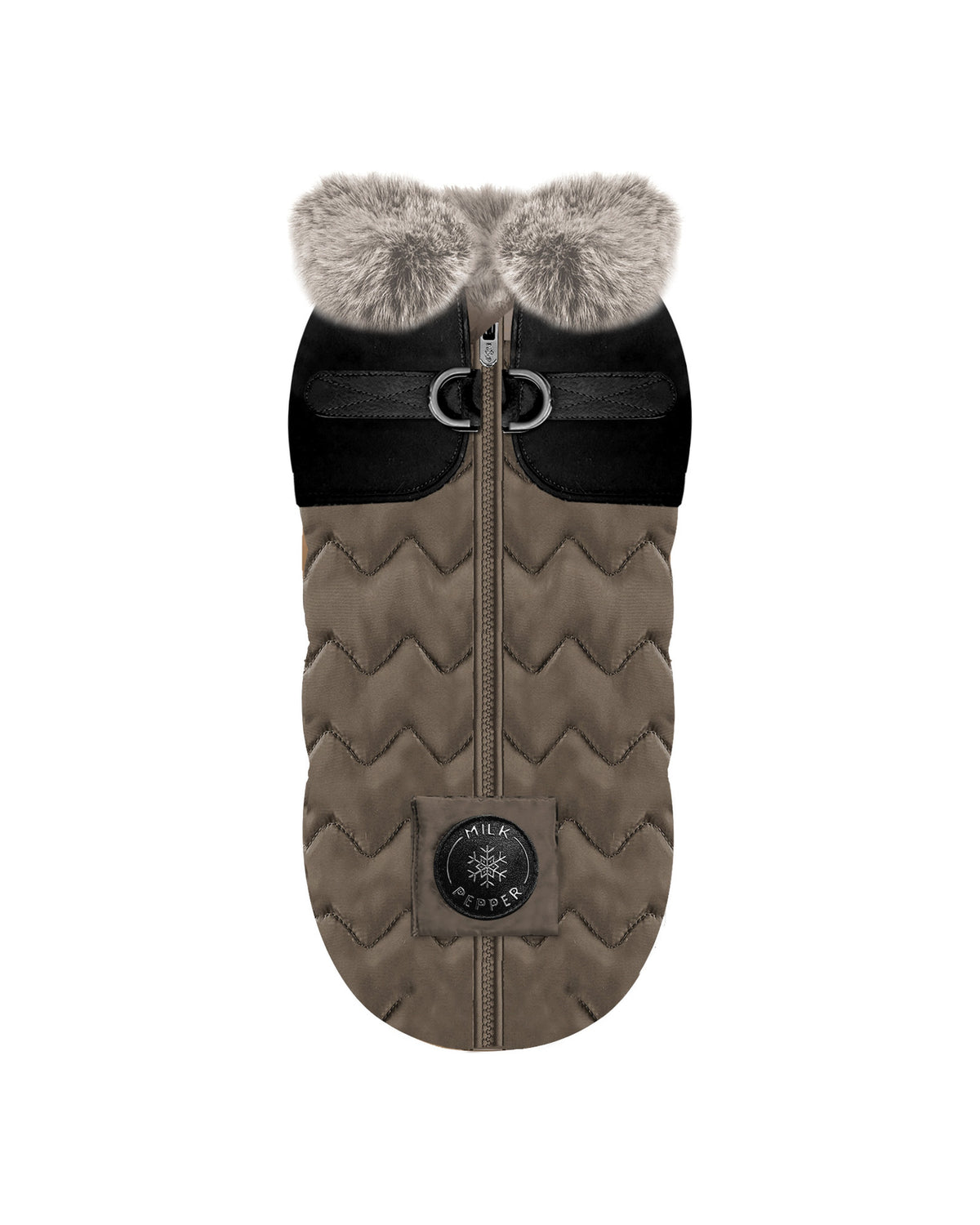 Göğüs Tasmalı Şişme Köpek Montu Milk&Pepper Auguste Harness Down Jacket Kahverengi