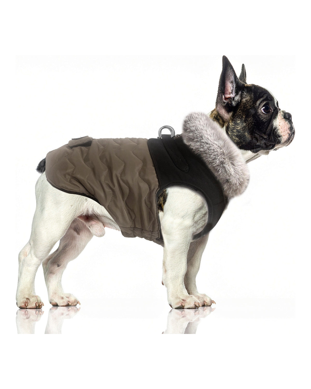Göğüs Tasmalı Şişme Köpek Montu Milk&Pepper Auguste Harness Down Jacket Kahverengi