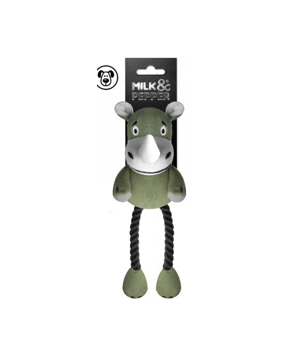 Sesli Peluş Gergedan Köpek Oyuncağı Milk&Pepper Sekou Toy