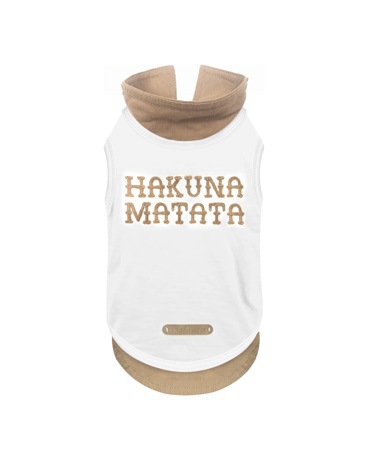 Nakışlı Pamuklu Köpek Tişörtü Milk&Pepper Bakari T-shirt Kırık Beyaz