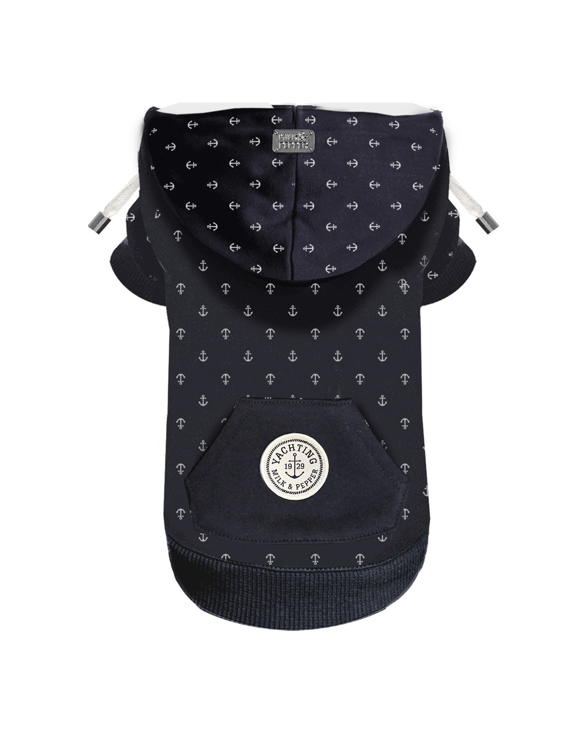 Çapa Desenli Kapüşonlu Köpek Sweatshirt Milk&Pepper Ewen Hoodie Lacivert