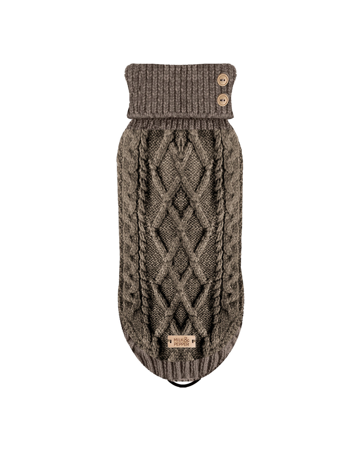 Saç Örgü Desenli Triko Köpek Kazağı Milk&Pepper Connor Sweater