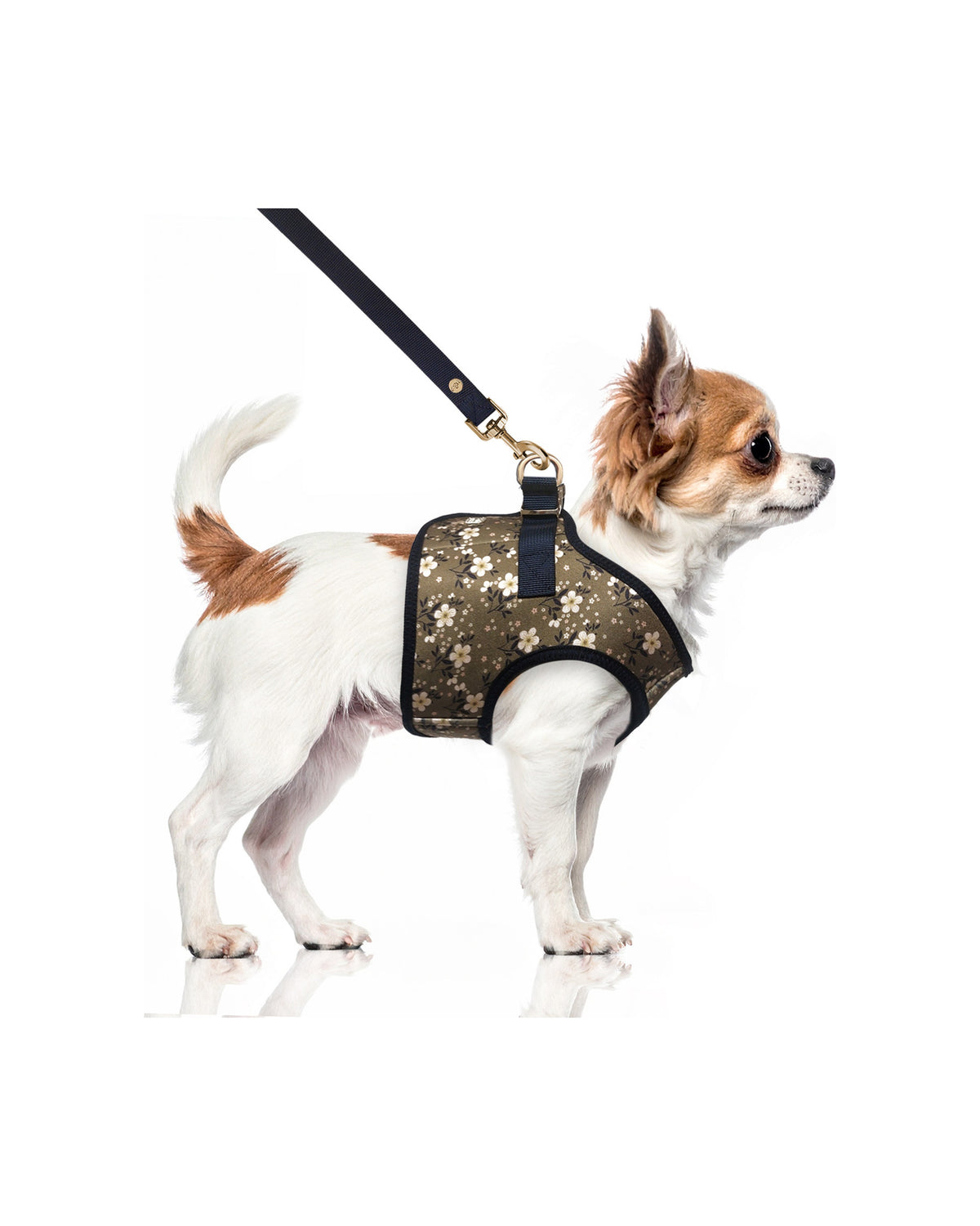 Çiçek Desenli Yelek Tipi Köpek Göğüs Tasması Milk&Pepper Bethany Harness Haki