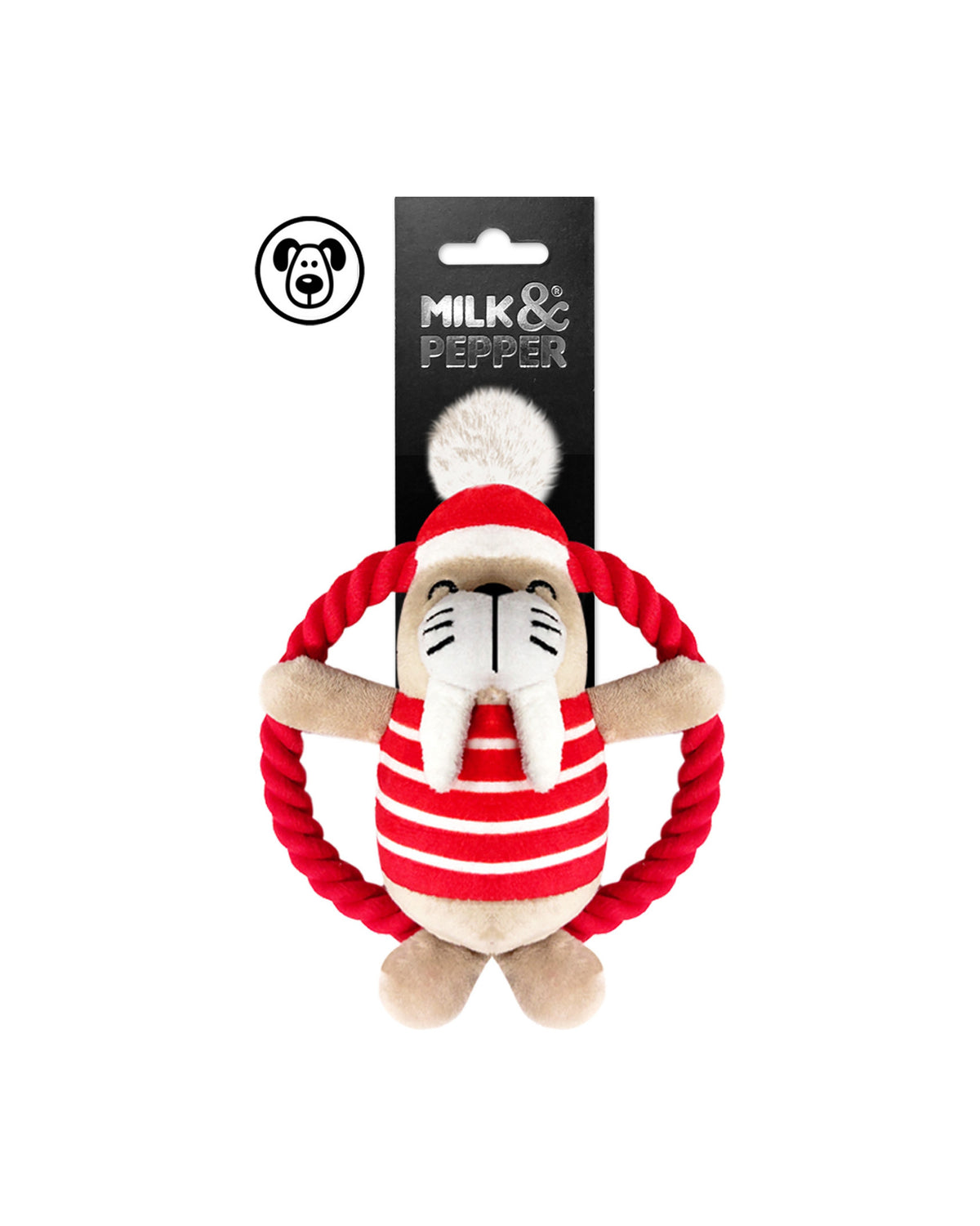 Halkalı Sesli Peluş Mors Köpek Oyuncağı Milk&Pepper Harald Toy