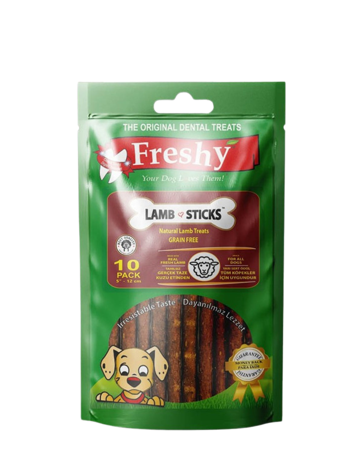 Yağsız Kuzu Etinden Yumuşak Çubuk Köpek Ödülü Freshy Lamb Sticks 10 Adet