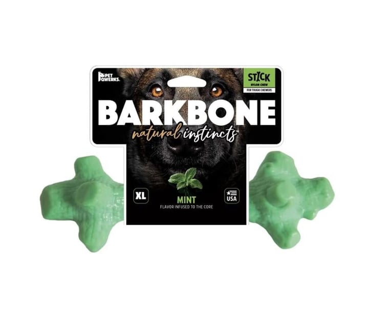 BarkBone Natural Nane Aromalı Bitmeyen Köpek Çiğneme Kemiği (Orta Boy) image 0