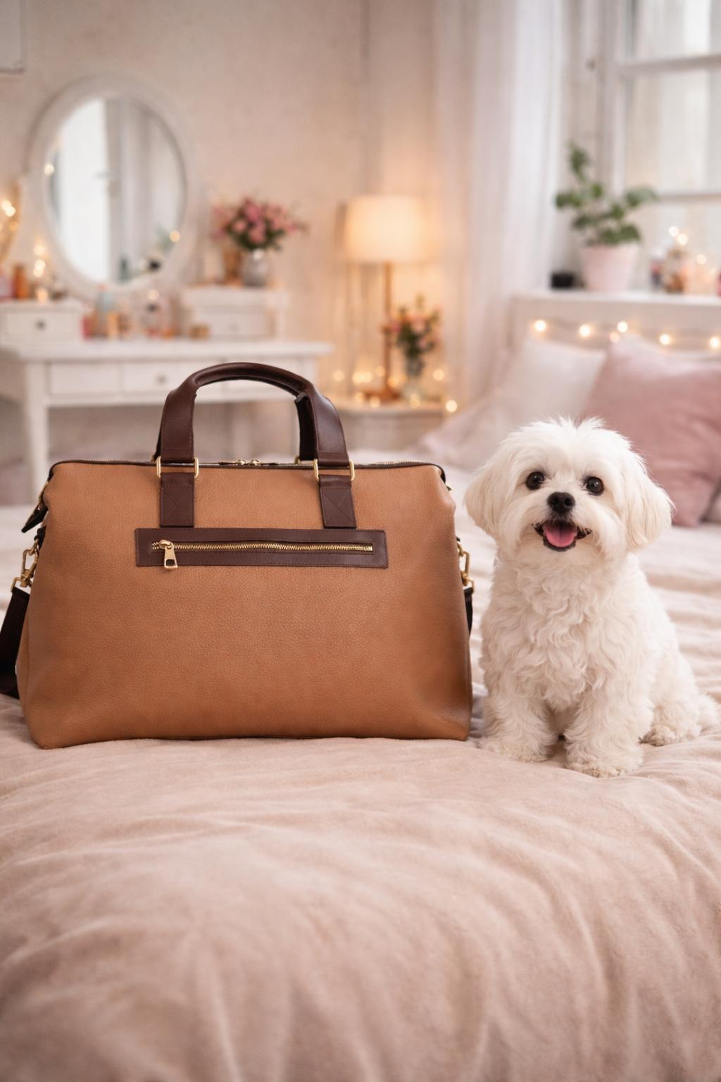 Stay Darling Deri Köpeğim ile Seyahat Çantası image 6