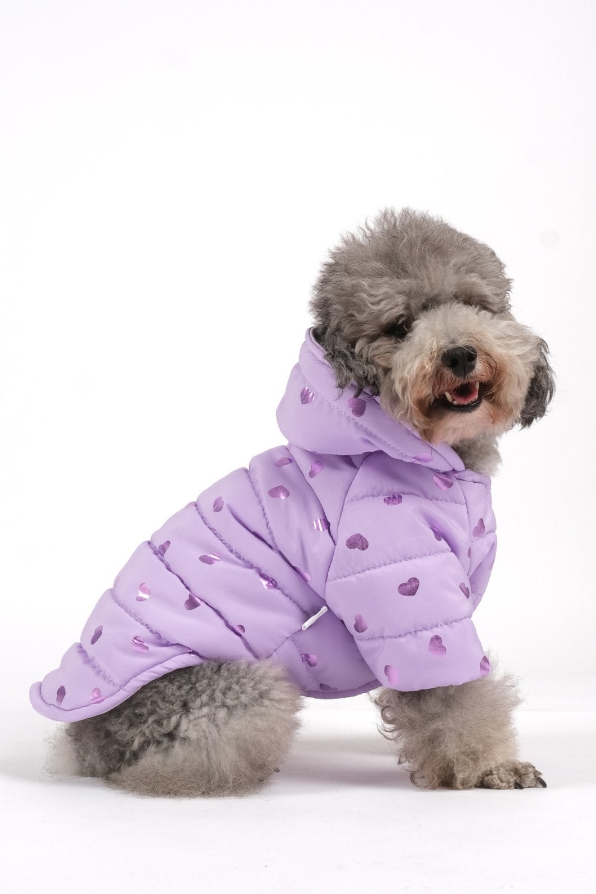 Doredog Lila Kalp Desenli Kapitone Mont & Yağmurluk image 0