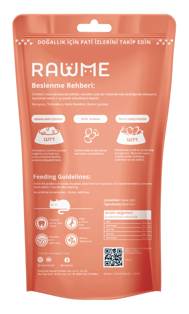 Rawme Kedi Dana Ciğer Küpleri 40gr image 1
